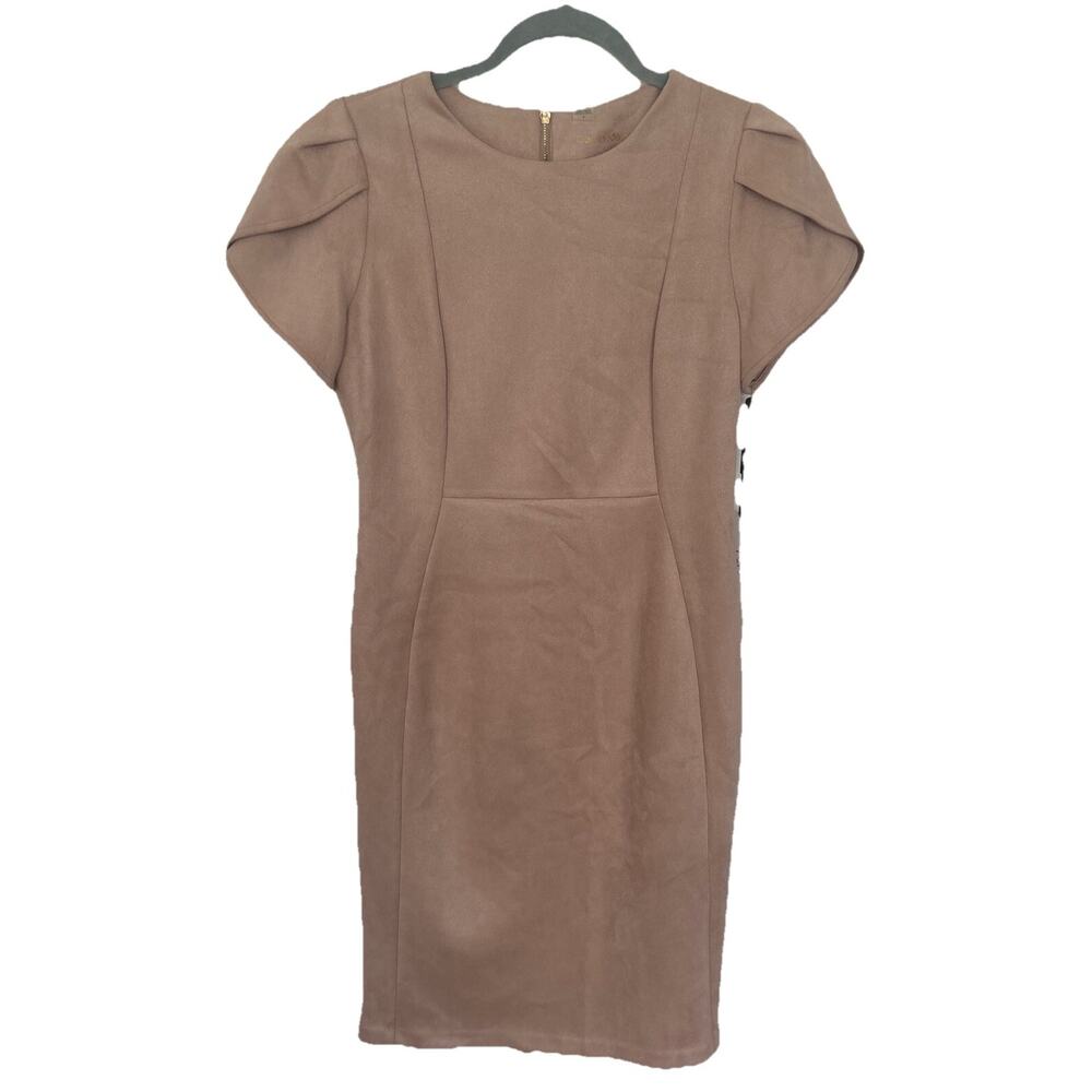 Calvin Klein Dress blush Sheath Dress Size 6 NWT Cap Sleeve Career Work Midi